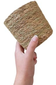 Macetero de Mimbre Artesanal de 10cm para Plantas Suculentas y Cactus