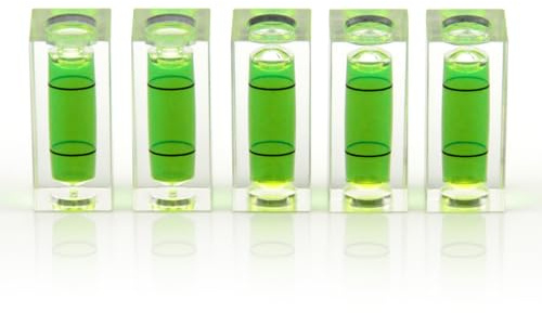 VOBOR Mini Wasserwaage, 5 Stück 15 x 15 x 40mm Platz Wasserwaage Klein, Bubble Spirit Level für Kamerakopf und Präzisionsinstrumente
