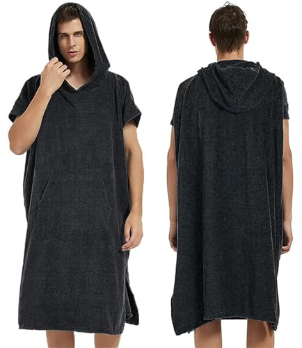 RuFengz Microfaser Badeponcho Damen Herren - Strandponcho Badeumhang Unisex Handtuch mit Kapuze Bade Surf Poncho Bademantel Strandhandtuch Kapuzenhandtuch Sport Gym Beach Towel
