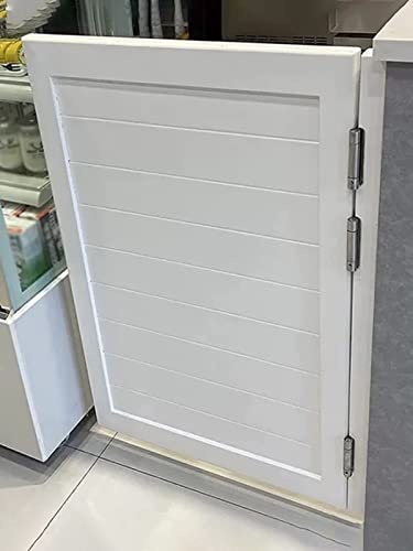 Puerta de barra de madera basculante, individual para lavandería, cocina de restaurante, oficina, garaje, herrajes de acero inoxidable, color blanco