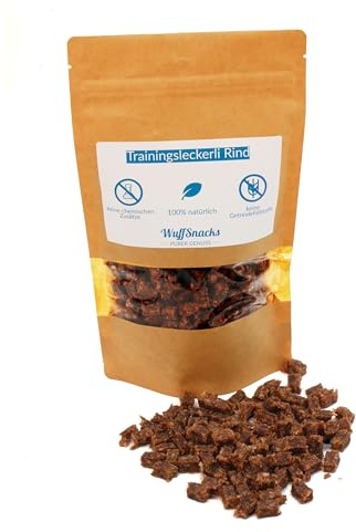Getreidefreie Hunde Leckerlis vom Rind | 500g | Trainingssnacks hypoallergen | 100% natürliche & zuckerfrei Trainingshappen | Leckereien für Hunde | Leckerli Hund | Dog Treats von WuffSnacks