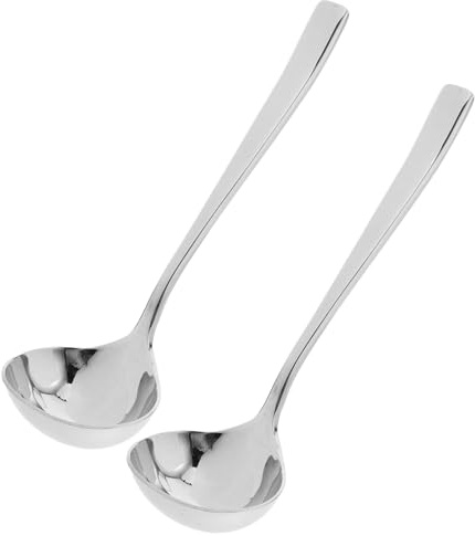 VALICLUD 2 piezas Cucharas de Salsa de Acero Inoxidable Cucharón para Servir Salsas y Jugos Utensilios de Cocina Duraderos y Reutilizables para y Servir