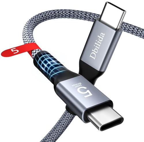 Thunderbolt 5 Kabel 3M Kompatibel, 120Gbps Bandbreite, 80Gbps, 240W PD, 8K@165Hz, 4K@540Hz Kompatibel mit Thunderbolt 4, iPhone 17, USB4, Razer Blade, SSD, MacBook Pro Air, Mac mini M4 / M4 Pro