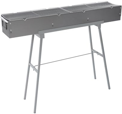 Loobiiny Camping Grill,Holzkohlegrill Mit 2 Grill Meshes,Klappgrill Picknickgrill,100 * 18 * 13cm Campinggrill,Grillwagen Kohlegrill Gartengrill