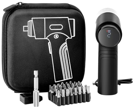 VEVOR 4V Electric Screwdriver, Cordless Screwdriver Set, 7 Torque Settings, 0.5 to 5N.m, 32 PCS 1/4 in Bits, Digital Display, LED Light, Type-C Charging, Ideal Tool for Furniture & Gaming PC