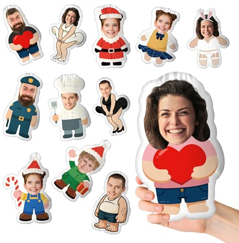 Coussin Personnalisé avec Photo - Coussin Corps 3D en Peluche à Double Face - Décoration Maison et Canapé - Cadeau Original pour Couples, Amis et Famille