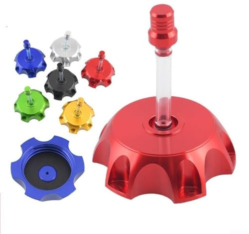 Floweringbeter Tappo del serbatoio del carburante in lega di alluminio per moto con design impermeabile sigillato e fissaggio a doppia vite, si adatta alla maggior parte dei modelli di moto 50 250cc