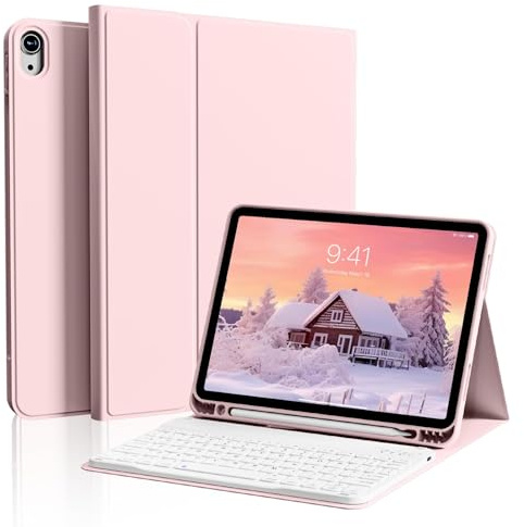 SZPSGC Funda con teclado para iPad Air de 11 pulgadas (M3/M2, 2025/2024) y iPad Air de 5ª/4ª generación de 11.9 pulgadas, teclado Bluetooth desmontable magnético, funda protectora delgada con batería