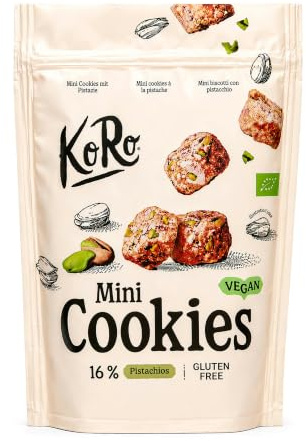 KoRo - Mini cookies al pistacchio bio 150 g - Un classico in formato mini - Bio, vegan e senza glutine - Ideali da condividere
