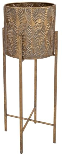 Macetero de Metal Dorado 26.5x26.5x75.5h cm