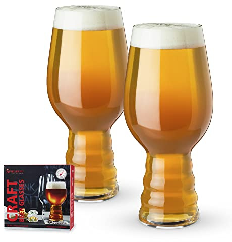 Spiegelau 19.1 oz Craft IPA Glass (Set of 2) Tarro de Cerveza Artesanal, Claro, 8.2 cm, 2