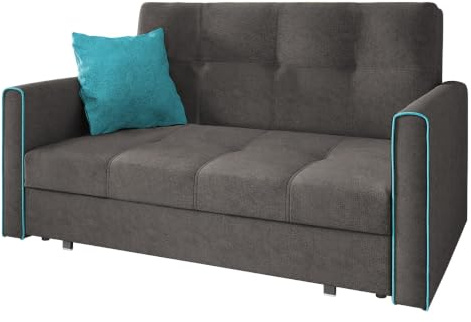 Mirjan24 Sofa Viva Bis III mit Schlaffunktion, Bettsofa, 3 Sitzer Polstersofa mit Bettkasten inkl. Kissen, Sofagarnitur, Schlafsofa Farbauswahl, Wohnlandschaft (Alova 36 + Alova 29)