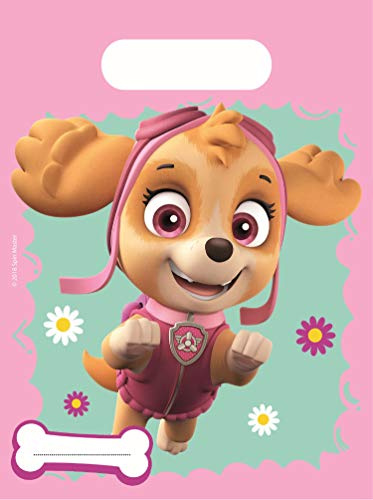 Procos 90280 - Partytüten Paw Patrol, Skye & Everest, 6 Stück, Größe 16,5 x 22,5 cm, Tüten, Taschen, Geschenke, Give-Away, Helden auf vier Pfoten, Hunde, Party, Dekoration
