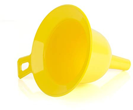 Trichter Ø 120 mm Einfüllhilfe Oeltrichter Flaschentrichter für Küche Haushalt und Werkstatt, aus Kunststoff, Farbe gelb