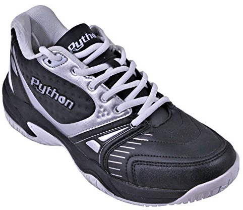 Python Men's Deluxe Indoor (Mid) Indoor Court Shoe (Non-Marking) 8.0 (D) US (Black)