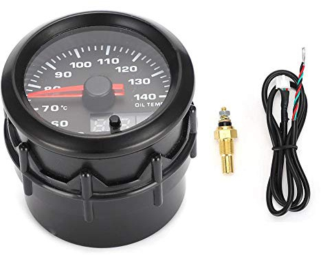 Öltemperaturanzeige 52mm, 7-Farben LED, mit Sensor, 12V, für Auto, Schwarz, ABS Material