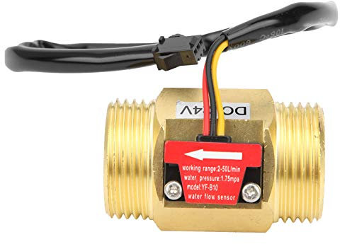 Sensore di flusso d'acqua G1, sensore a effetto hall in ottone con filettatura maschio Misuratore di portata 2~50L/MIN, misuratore di portata alimentato a 24 V CC per , per