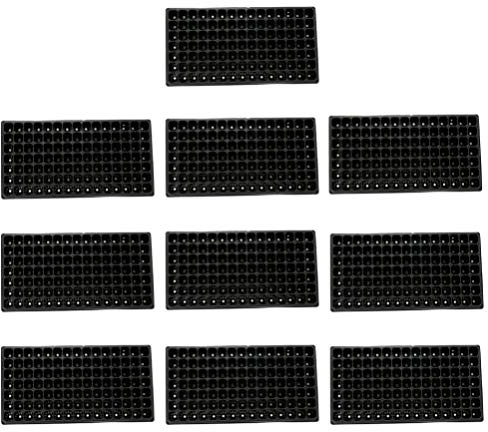 YARNOW Plateau de Culture 105 Alvéoles 10 Pièces en PVC Noir | Trous de Germination, Retrait Facile et Ventilation, pour Balcon et Jardinage Domestique