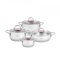 Karaca Emirgan Set de Casseroles 8 pièces en Acier Inoxydable, Set de Casserole Inox Induction, Couvercles en Verre, Compatible Lave-vaisselle, Batterie de Cuisine Argent