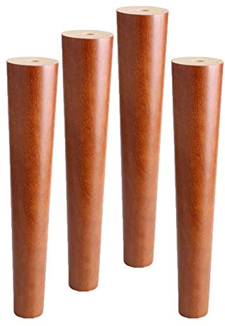 4 Möbelfüße Holz Möbelbeine Möbelfüsse Massivholzmöbel Gerade Konische Tischbein Schrankfüße Sofa Füße,Mit Platz Montageplatte und Schrauben(18cm)