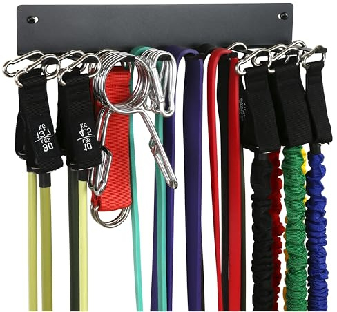 Multi-Purpose Storage Rack for Resistance Bands, Straps, Jump Ropes, Foam Rollers, Chains, Weight Belts, Tools - Heavy Duty, Fitness Bands Rack