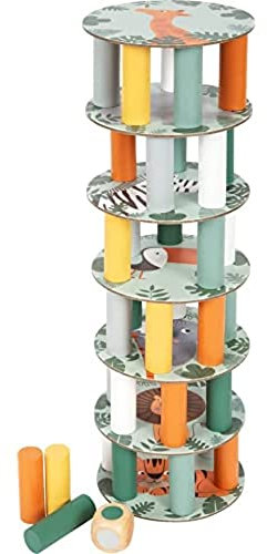 Small Foot Torre oscilante Safari, Juego de Mesa de diseño Moderno, con Dados de Colores, a Partir de 4 años, 11958
