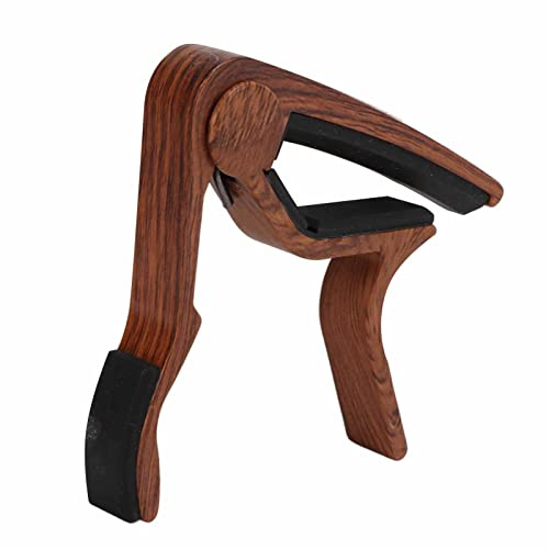 Schichten, langlebiger Kapodaster mit Schnellverschluss, tragbar, universell, zum Spielen (dunkles Holz)