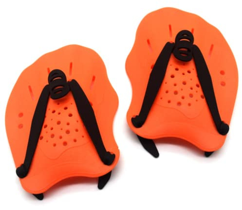 1 par de paletas de mano de natación ajustables para entrenamiento de natación y entrenamiento de natación en piscina