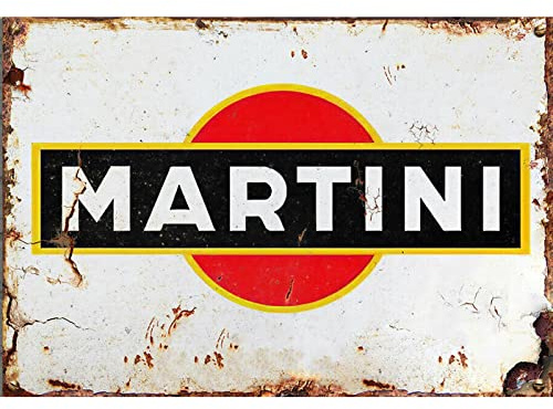 Sawfish® Martini Gin Kitchen Wall Decor Metal Sign Retro Vintage Wall Tin Plaque 10x15cm 20x15cm 20x30cm 30x40cm 40x60cm Ideal for Pub Shed Bar Office Man Cave Home Bedroom Dining Room Kitchen