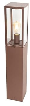 Qazqa Industrie außen Pollerleuchte, Wegeleuchte, Pollerlampe für den Garten - Charlois - Rostbraun, Landhausstil, max. 40W, Geeignet für LED, 80cm, IP44