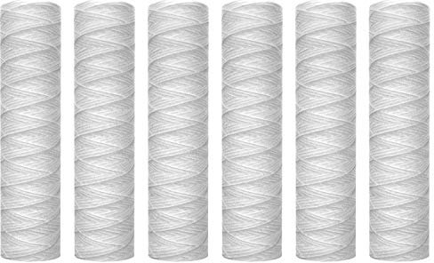 Wisboey Cartucho de Filtro de Agua para Sedimentos de 10 Micras de Cuerda, Paquete de 6, FiltracióN de Sedimentos para Toda la Casa, Universal