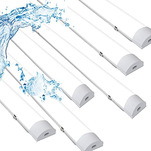 Ikodm Feuchtraumleuchte, 6er 120CM LED Deckenleuchte, 36W Verknüpfbar Werkstattlampe, 4000K 3060LM Wannenleuchte Schrankleuchte, LED Lampe für Garage Keller Küche Bad, IP65 Neutralweiß LED Röhre