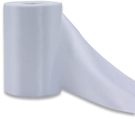 YUNSHANGHE 1 Rollen 9,5cm x 20m Weiß Breit Geschenkband zum Dekorieren & Basteln, Große Satinband für Eröffnungszeremonie Stuhlschleifen, Schleifenband für Hochzeit Geburtstag Weihnachten Deko