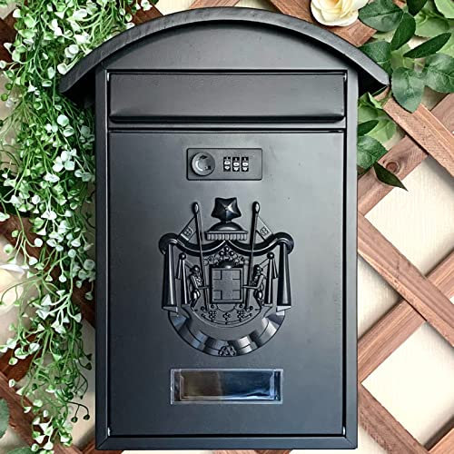 REALN Cassette Postali per Esterno Cassetta Postale con Serratura a Parete, Cassette Posta con Lucchetto a Combinazione, Finestre di Visualizzazione