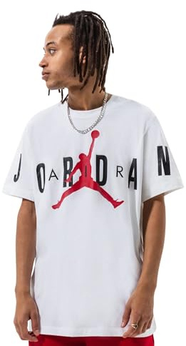 Nike Herren Jd Air Stretch Crew T-Shirt, White/Black/Gym Red, XL EU