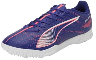 PUMA Unisex Adults Ultra 5 Play TT Soccer Shoe, Lapis Lazuli-PUMA White-Sunset Glow, 7 UK