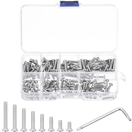 QUARKZMAN 150 Stück M3 Torx Sicherheitsschrauben-Set 304 Edelstahl | M3x6/8/10/12/14/16/20/25mm, Rundkopf-Tamper-Proof-Schraube, Mit 1 Stück T10 Schraubenschlüssel
