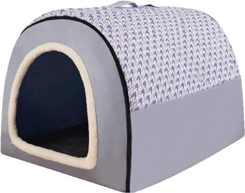 Extra großes Hundebett mit Dach, Labrador, beruhigende Höhle, mittelgroß, waschbar, orthopädisches Kissen, beheizte Unterlage, Anti-Angst, Kauen, Jumbo-Zelt, robust
