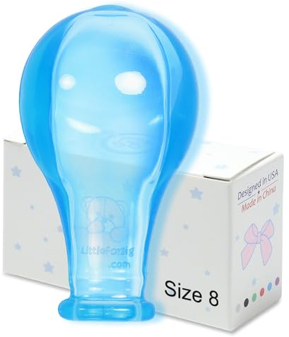 LittleForBig Erwachsene Extra große Größe 8 Bonbon-Glanz farbenfrohe transparente Schnullernippel - Ersatz-Sauger in Übergröße Blau