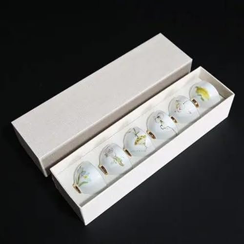 Service à Thé En Métal Ensemble de tasses à thé en céramique, expresso arabe, tasse à café, Kung Fu chinois, tasses à eau claires, bol à thé japonais, Service, boîte-cadeau, 6 pièces Set De Théière Et