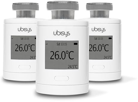 Erweiterungs-Set Heizung 3 | 3X ubisys Zigbee Heizkörper-Thermostat H1: Smarte Funk-Heizungssteuerung zum Nachrüsten für mehr Komfort und Kosteneinsparung | DIY Installation | Sie sparen 20€.