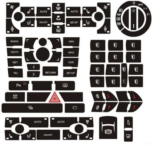 Ersatz-Aufkleber für A8 D3 Clima Panel-Tasten, beleben abgenutzte Schalterknöpfe