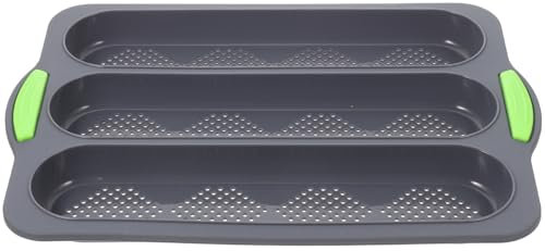 OFFSCH Moule à Pain Antiadhésif Trois Fentes 30 Cm Silicone Résistant La Chaleur Accessoire De Cuisson Professionnel Pour Baguette Pain Maison Pique-niques