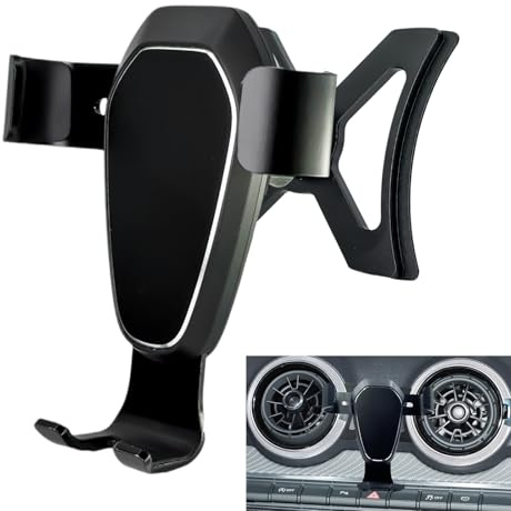 MICMXMO Car Phone Holder for Audi Q2 SQ2 2017-2024, Mobile Phone Automobile Cradles for Car Air Vents, Rotatable Accessories Hands Free Smartphone Phone Car Mount for iPhone 17 16 15 14 13 12, Black