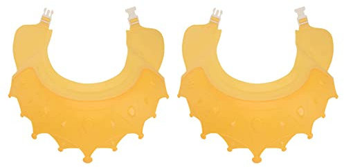 BESTonZON 2 Stück Babybadeartikel Silikon Shampoo Hüte Gelb mit Ablaufkrempe Cartoon Form für Kinder Beim Haare Schneiden und Waschen