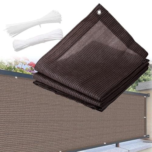 Parasole per pergola da esterno, protezione UV 90%, rettangolare con occhielli, permeabile all'aria, vela ombreggiante per terrazza, patio, cortile, dimensioni personalizzate (marrone, 4 x 6 m)
