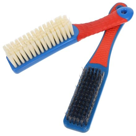SHINEOFI 2 pièces Brosses de Nettoyage Portables pour Antiques Poils Durs Acier Inoxydable Brosse Douce et Métallique Ergonomique pour Entretien Précis à Domicile et Déplacement