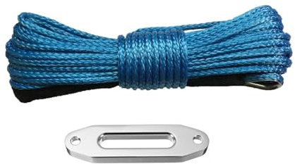 Cuerda sintética for cabrestante de 6 mm x 15 m con guía Aluminio, Kit Correas Remolque Todoterreno Resistentes 4000 LB Fuerte Capacidad de Carga(Green)