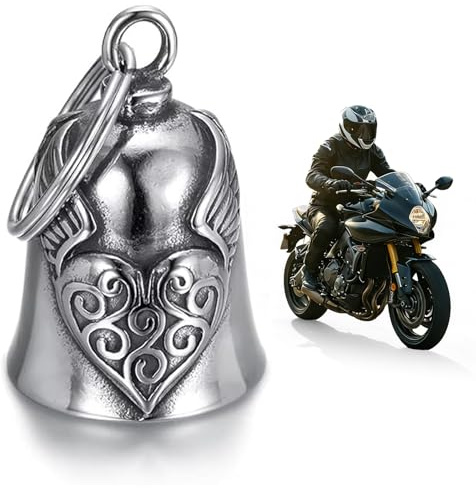 Ruvan Campana De Moto Guardian Bell Para Motocicleta, Campana Moto Amuleto, Campana Motera De La Suerte, Campana De Protección De Ángel, Campanilla De Motocicleta