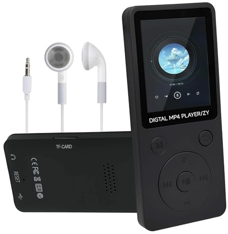 Lettore MP3 da 32 GB, Bluetooth 5.0, con altoparlante per atleti, lettore musicale da 1,8, HiFi con video radio FM, registrazione vocale, e-book, espansione fino a 128 GB (cuffie incluse)